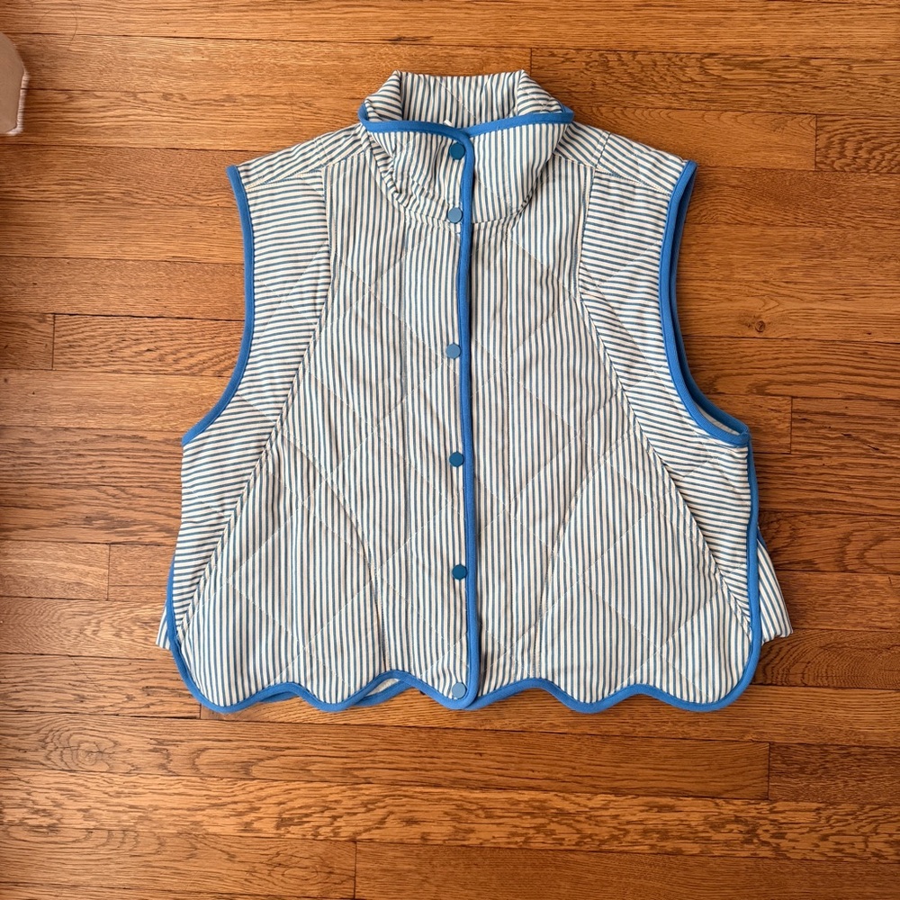 Anthropologie Striped Vest with Blue Accents